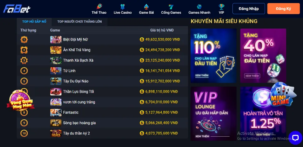 Giao diện cá cược thể thao thân thiện của vipvin